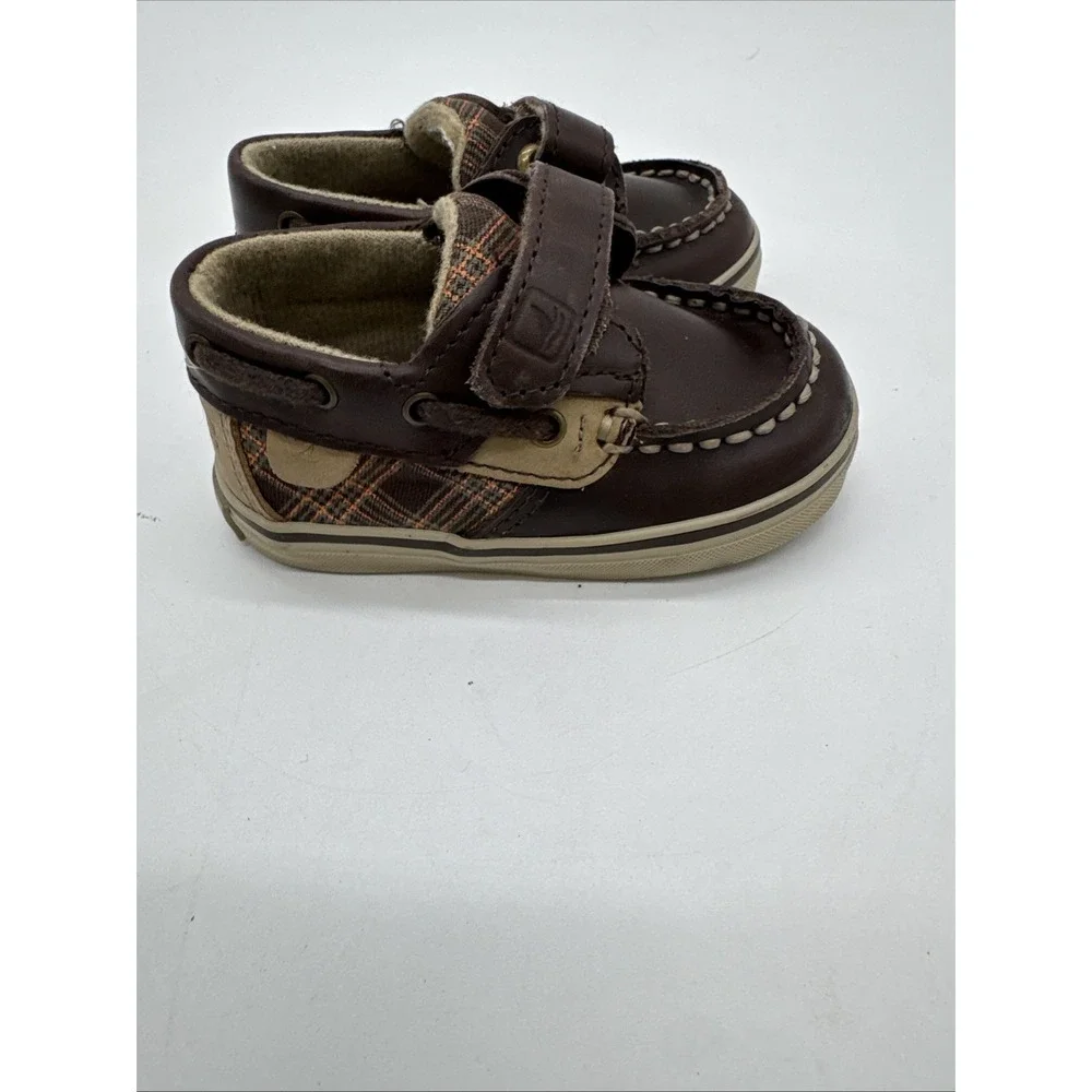 Sperry Infant Top Sider Boat Shoes Brown Leather 2 M‎